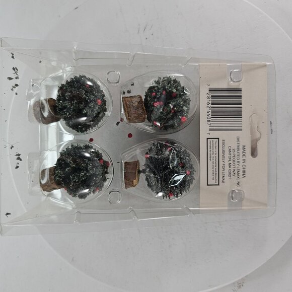 Lemax Village Collection 2" Round Evergreen Tree Set Of 4 - Picture 6 of 6